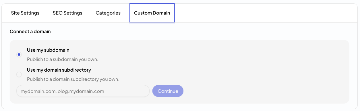 Connect a domain